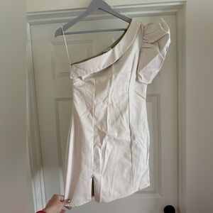 TSE One Shoulder Cream Dress